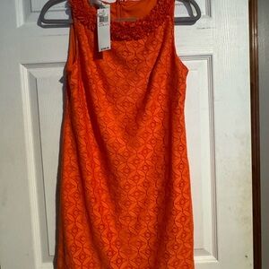 Kelly Diane Vibrant Orange Textured Mini Dress